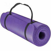 NBR Yoga Mat  10 MM Anti Skid Yoga Mat With Carry Strap-Color May Vary