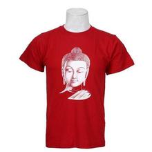 Red Buddha Printed 100% Cotton T-Shirt For Men - 05