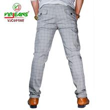 Virjeans Slim Fit Check Cotton Pant Blue-(VJC 691)