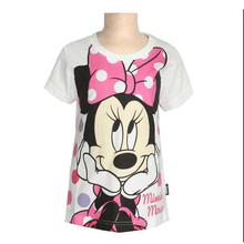 White Minnie Mouse Printed T-Shirt For Girls