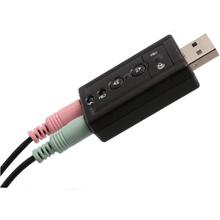 USB 7.1 Channel 3D Stereo Audio External Sound Card Adapter with Mic - Plug and Play