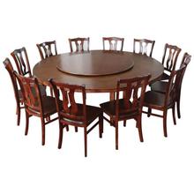 Sunrise Furniture 12-Seater Wooden Round Dining Table With Revolving Top - Dark Walnut