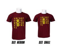 Wosa - Round ABCD Maroon Print Couple Matching Tshirt