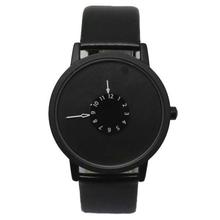 MILLENIUM Full Matte Black Leather Belt Turntable Watch For Women & Men