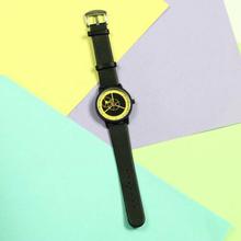 Yellow Dial Black Strap Analog Watch (Unisex)