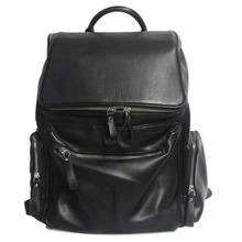 Black Multiple Zippered Backpack-Unisex