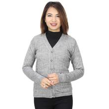 Ash Grey Textured Cardigan For Women (S-6082)