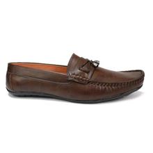 Dark Brown Solid Loafer Shoes For Men - IN-42