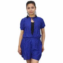 Royal Blue Dotted Jumpsuit For Women