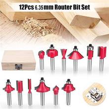 12-Pieces Multi Shapes Router/Trimmer Bit Set Combo with Wooden Box