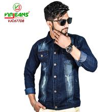 Virjeans Denim (Jeans) Non-Stretchable Jacket For Men Dark Blue-(VJC 677)