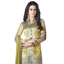 Stylee Lifestyle Green Satin Printed Dress Material (1368)