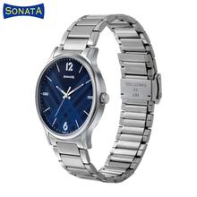 Sonata Smart Plaid Analog Blue Dial Men's Watch-77105SM01