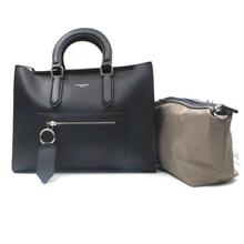 David Jones Black Zippered Handbag With Pouch For Women