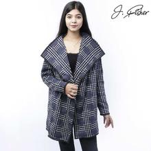 J.Fisher Checkered Cotton Fleece Outer for Women