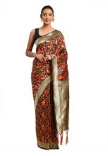 Stylee Lifestyle Red Banarasi  Silk Jacquard Saree - 2295