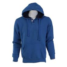 John Players Blue Inner Fleece Solid Hoodie For Men - SSA16026