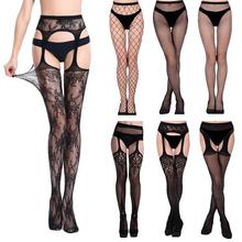 Women Sexy Lingerie Stripe Elastic Stockings Transparent