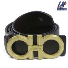 KILOMETER Black Solid Reversible Buckle Belt For Men - KM514BL