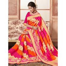 Stylee Lifestyle Orange Banarasi Silk Jacquard Saree (1775)