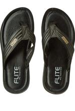 Flite by Relaxo Black Pu Slipper For Men PUG-501