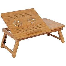 Laptop Foldable Bamboo Table With 2 Cooling Fan Portable