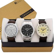 Laurels Analog Black Dial Men's Watch Combo Pack