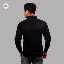 Nyptra Black Full Sleeves Premium Cotton Shirt For Men