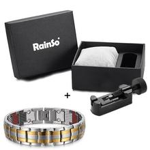 Rainso Men Jewelry Healing magnetic Bangle Balance Health Bracelet