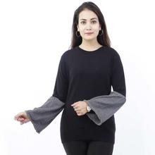 Solid Flared Sleeves Round Neck Sweater For Women (LL-1822)