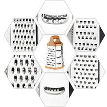 Expresso 6-Sided Stainless Steel Grater and Slicer,Wood Finish