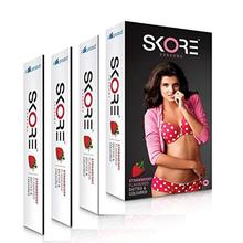 Skore Strawberry Flavoured Condoms 10's Pack of 4