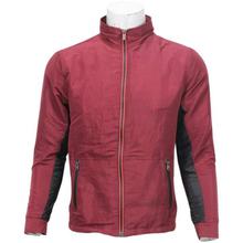 Maroon Taffeta Solid Windcheater For Men