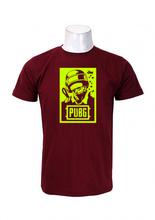 Wosa -Pubg poster Print Maroon Printed T-shirt For Men