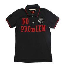 Black/Red No Problem Printed T-Shirt For Boys