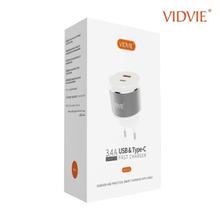 VIDVIE USB & Type-C Fast Charger With Cable PLE211C(Micro)