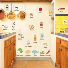 Cute Food Wallpaper DIY Wall Sticker Fridge Kitchen Home Decal