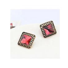 Red/Gold Toned Studs Earrings For Womens