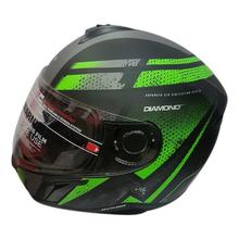 VEGA Ryker Black/Green Full Face Helmet With Double Visor