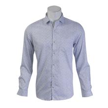 Turtle Faded Blue Printed Full Sleeve Formal Shirt For Men (4009) + 6 Pairs of Happy Feat Socks