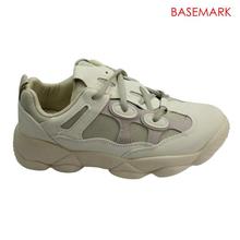 BASEMARK Beige Solid Laceup YZY Sneakers  For Women