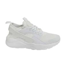 White Solid Lace-Up Sports Sneakers For Men