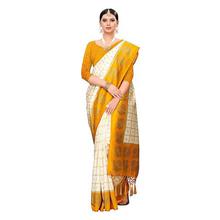 ANNI DESIGNER Silk Saree with Blouse Piece (Square Peacock