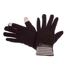 Plain Fancy Screen Touch Gloves Fur Inside Black