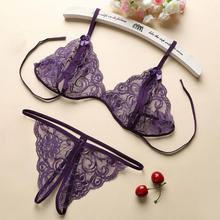 Sexy Lingerie Set Women Lace Strappy Push Up Bra Set