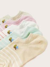 Cartoon Striped Ankle Socks 5pairs