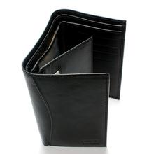 Mens Stylish Trifold Wenz Genuine Leather Wallet Black