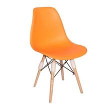 Plastic And Wood Visiters Chair - Orange