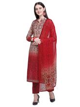 Stylee Lifestyle Maroon Cotton Printed Dress Material