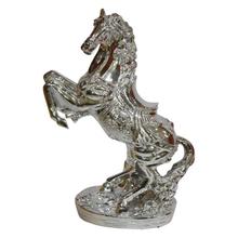 Silver Ceramic Carved Horse Statue